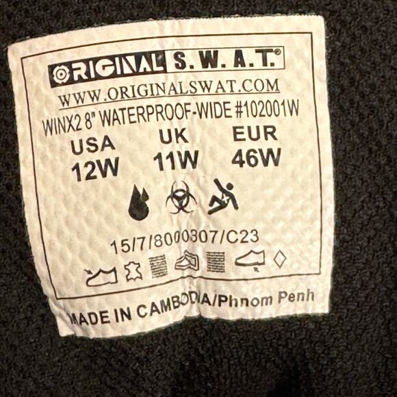 Orignal S.W.A.T. WINX 2 8" Waterproof Tactical Boots Men's Sz 12 Wide READ DESC - Picture 14 of 14